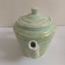 Stunning Art Deco 'Windsor Step' Shaped Teapot by Wade Heath, with a Stunning Rare Mottled Mint Green Glaze, Circa 1930+ Image 7