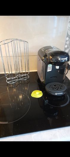 Bosch TASSIMO Coffee Machine (Black) + Chrome Pod Holder & Cleaning Disc