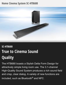 panasonic soundbar & subwoofer