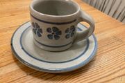 Vintage Nicholas Mosse Blue Flowers 2-Piece Demitasse Set