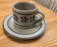 Vintage Nicholas Mosse Blue Flowers 2-Piece Demitasse Set