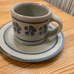 Vintage Nicholas Mosse Blue Flowers 2-Piece Demitasse Set