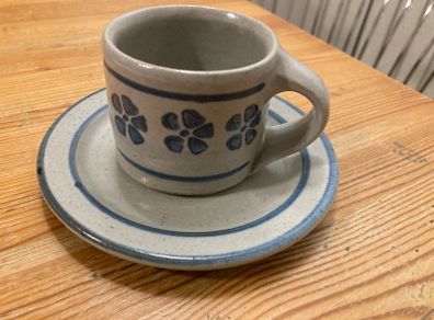 Vintage Nicholas Mosse Blue Flowers 2-Piece Demitasse Set