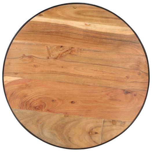 Coffee Table Black 68x68x36 cm Solid Acacia Wood