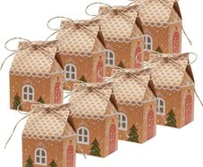 20 Pcs Christmas Tree Party Gift Boxes, Premium Kraft Paper Candy Bags Gift Packaging Decor for Kids Girls Boys Birthday Christmas Valentine's Day
