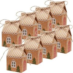 20 Pcs Christmas Tree Party Gift Boxes, Premium Kraft Paper Candy Bags Gift Packaging Decor for Kids Girls Boys Birthday Christmas Valentine's Day