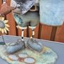 Metal Cow Garden Ornament & Planter Wobbly Head Image 3