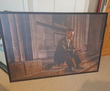 Canvas photo print of pensive scene outside Galway courthouse