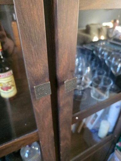 Dark wood glass cabinet