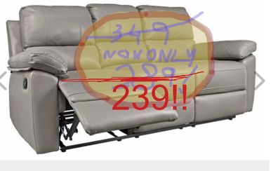 Toby 3 Seater Recliner Sofa - Grey
