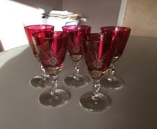 Glassware  - Vintage Sherry Glasses X 5