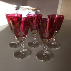 Glassware  - Vintage Sherry Glasses X 5