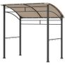 2.2 x 1.5 m BBQ Grill Gazebo Tent, Garden Grill with Metal Frame, Curved Canopy and 10 Hooks, Outdoor Sun Shade, Khaki Image 2