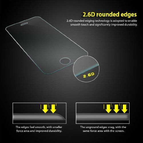 Round Edge Clear Tempered Glass Protector Full Screen Cover For Apple iPhone 6
