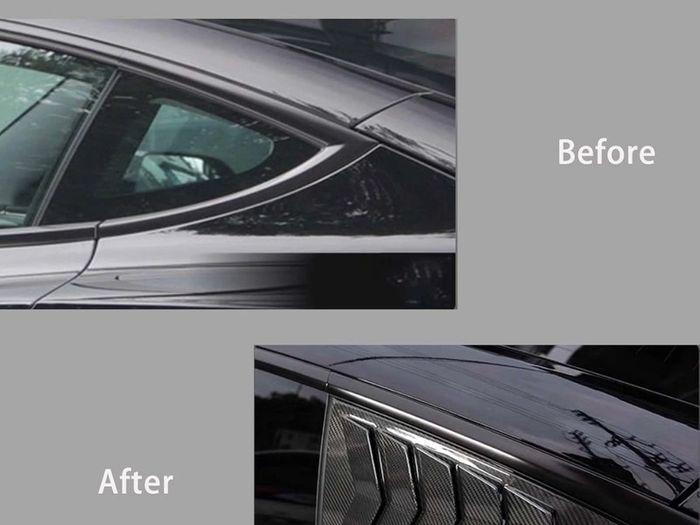 Tesla Model 3 Rear Side Window Cover Louver Sport Style 2017-2026 Accessories