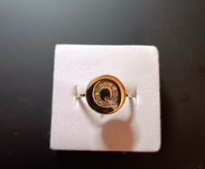 Sterling silver ring yellow gold plated with genuine diamonds