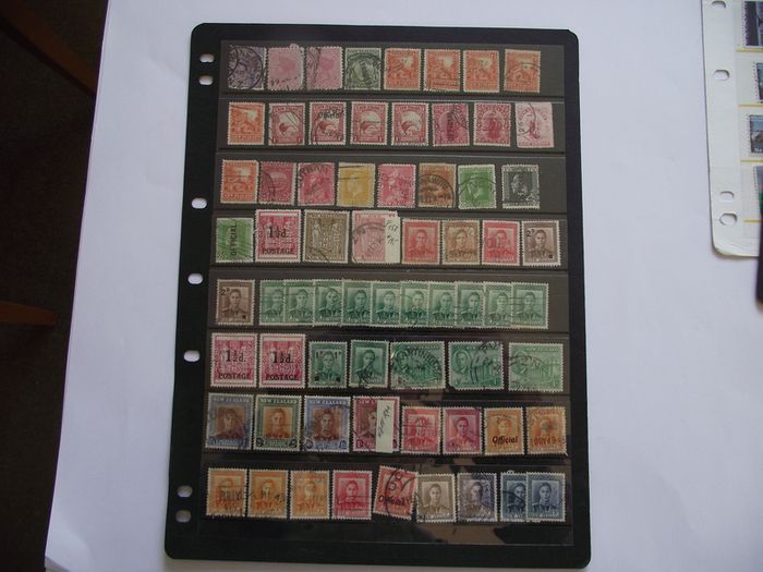 The collection of old stamps from New Zealand on stock cards (from Queen Victoria up to 1980s)