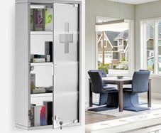 4 Tier Wall Mounted Medicine Cabinet, Stainless Steel
