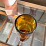 Vintage Slender Scandinavian Style Mid Century Amber Glass Vase Image 7