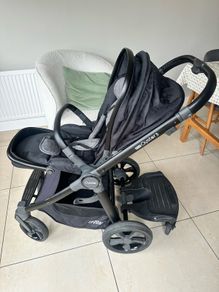 Oyster 3 Travel System Bundle, Mercury/Tungsten, Excellent Condition (Includes Ride-On Board & Extras!)