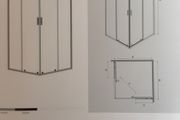Shower Cabin 800 square in black Matt
