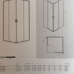 Shower Cabin 800 square in black Matt