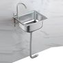 Small Kitchen Sink, Single Bowl Stainless Steel Sink for Undermount and Flushmount Intallation Reversible Drainer with Waste Pipes Clips (Color : Silver, Size : A(37x32cm) Image 3