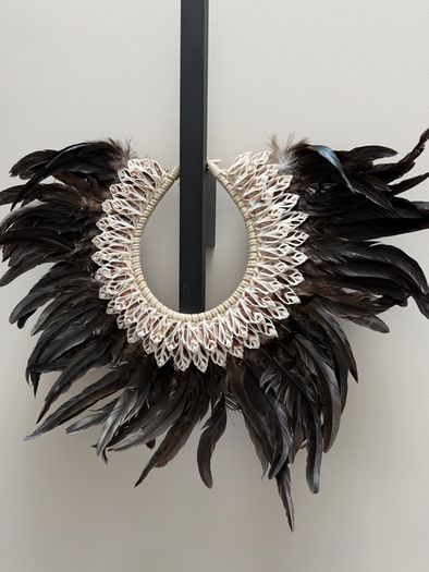 Seashells and feathers wall art