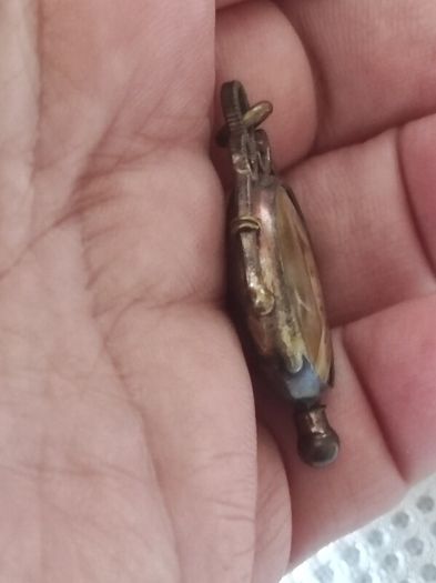 Antique double sided photo locket pendant