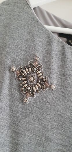 TED BAKER jewelled jersey top with aqua silk skirt Sz 3 (Fit 12-14UK) - Rrp 225 (New)