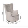 Nelson Light Grey Velvet Armchair Rocker Swivel Image 4