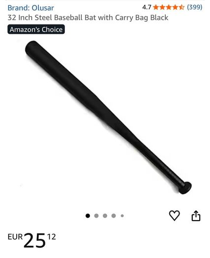 Steel Baseball Bat, Brand New, never used