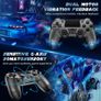 Wireless Controller For PS-4, Controller Wireless for PS-4 Pro/Slim/PC, Bluetooth Gamepad Joystick with Dual Vibration Touch Panel 3.5mm Audio Jack Six-Axis, Gray Image 2