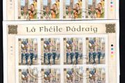 2003 Ireland St Patrick's Day (41c St. Patrick, 50c Cathedral &amp; 57c Parade) Stamp Sheetlet Plate 1A1A1A1A Fine Used with Dublin cancel of 28th February 2003 (First day of issued) on envelope extract.