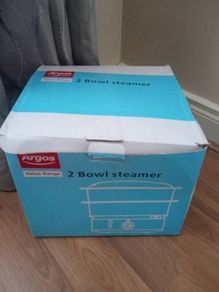 2 Bowl Steamer- White
