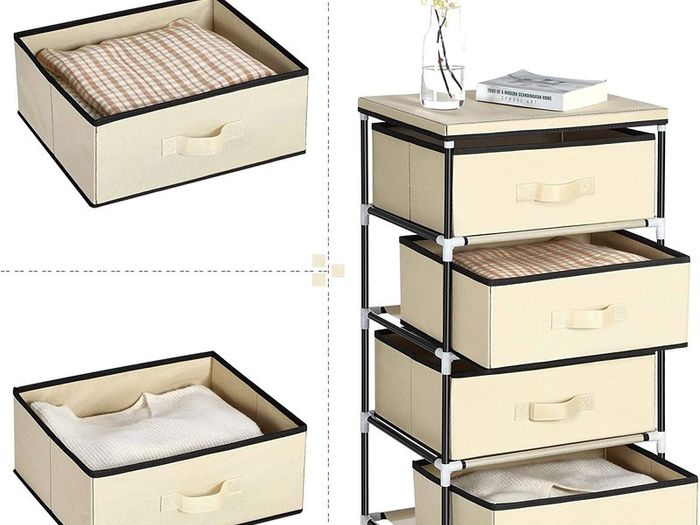 Cabinet Storage Shelf with 4 Fabric Drawers - Free Delivery Nationwide