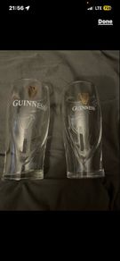 Guinness beer glasses pint half pint