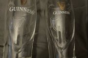 Guinness beer glasses pint half pint