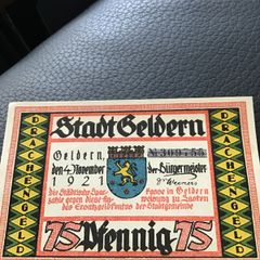 Rare 1921 German Notgeld 25 Pfennig - Stadt Geldern