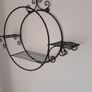 Vintage Oriental Motif Round Metal Shelf Unit Image 3