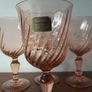 6 Vintage Luminarc Pink Swirl Glasses Image 3
