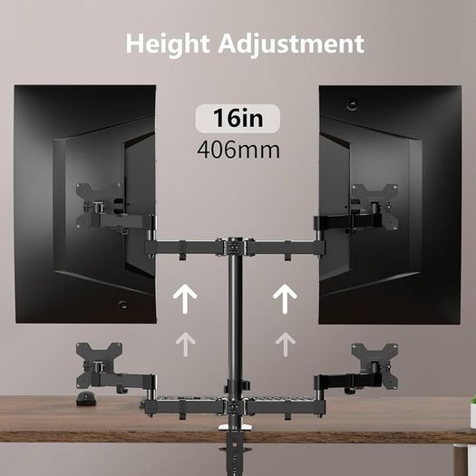 NEW SALE | Dual Monitor Mount, Double Monitor Arm for 13-32 inch LCD LED Screens, Tilt Swivel Rotation Height Adjustable PC Monitor Arm Desk Mount up to 10kg VESA 75/100mm Monitor Stand
