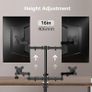 NEW SALE | Dual Monitor Mount, Double Monitor Arm for 13-32 inch LCD LED Screens, Tilt Swivel Rotation Height Adjustable PC Monitor Arm Desk Mount up to 10kg VESA 75/100mm Monitor Stand Image 5