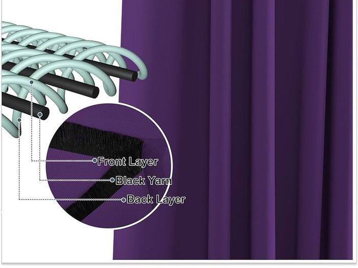 NEW SALE | Purple Curtains Blackout- Short Rings Top Thermal Curtains for Home Decor Light Blocked Aubergine Curtains Window Treatment for Bedroom, 2 Panels