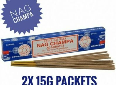 Satya Sai Baba NAG CHAMPA Agarbatti Incense 15g 2x Packets best selling