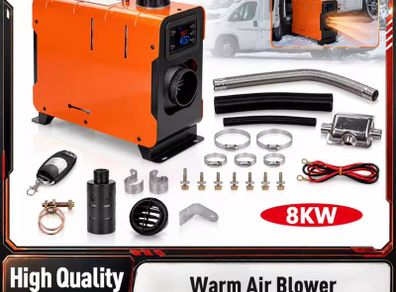 8kw Diesel Air Heater 12V/24v Car Heater Diesel Heater With LCD Switch Silencer for Car Truck Boat RV Parking Diesel Heater NEW