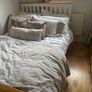 small double bed  4ft cream and wood Image 2