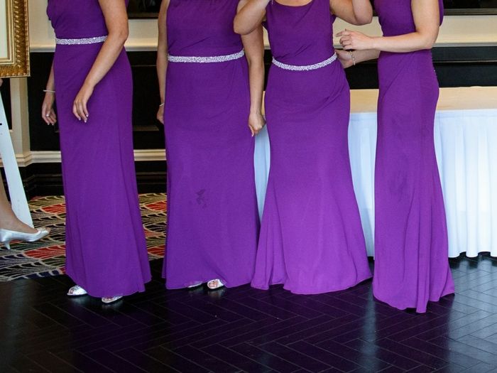 true bride purple bridesmaids dresses
