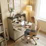 Industrial Secretary Desk with Shelves and Metal Frame 100 cm Natural Wood and Black Image 5