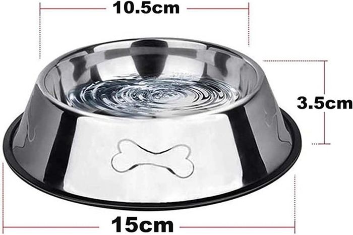 2 Stainless Steel Dog Bowls, Dog Feeding Bowls, Dog Plate Bowls With Non-slip Rubber Bases,Small Pet Feeder Bowls And Water Bowls (FREE POSTAGE)
